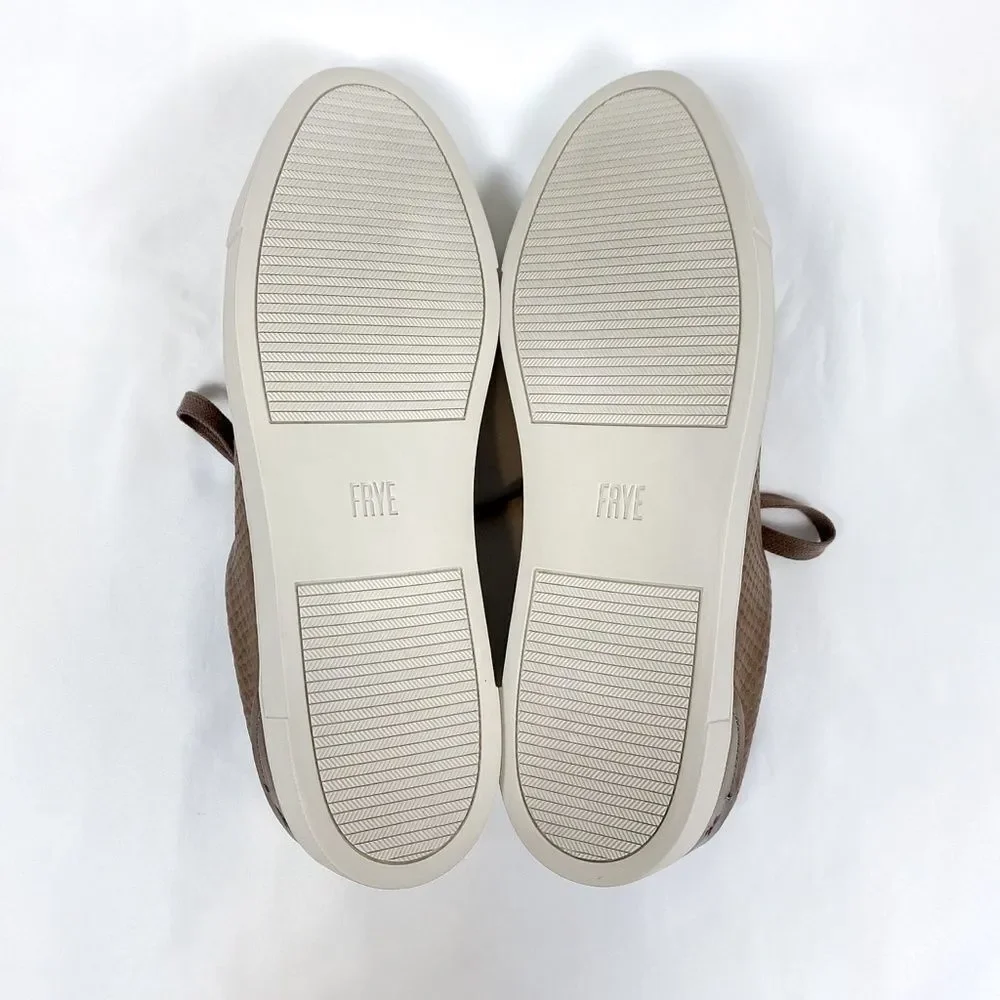 FRYE Ivy Low Lace Leather Embossed Sneakers